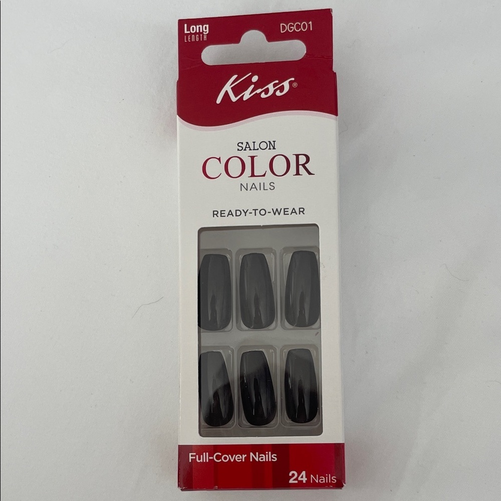 Kiss Salon Color Black Full-Cover Nails